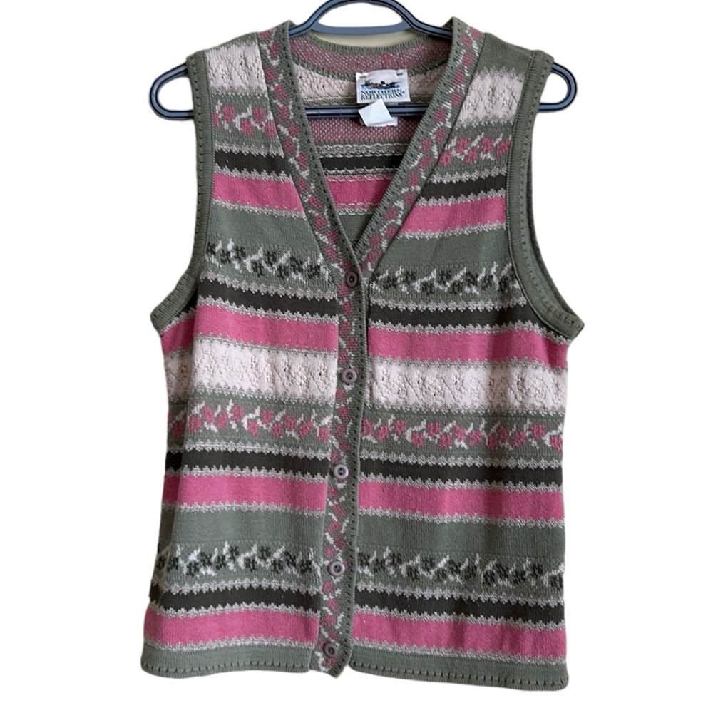 Vintage Northern‎ Treasures Women’s Knit Vest Small Multicolour Made In Canada